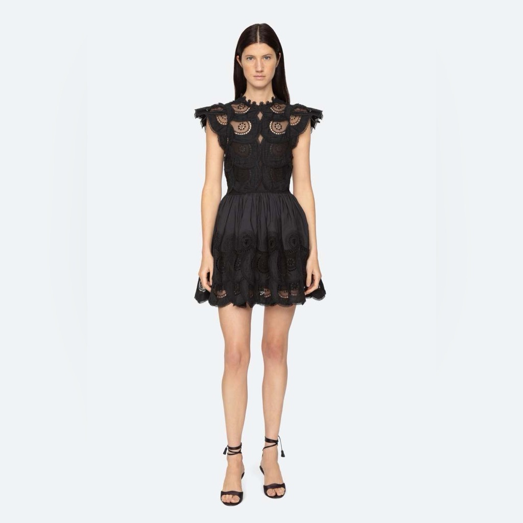 Nwt $498 Sea Drea Embroideredy Flutter Sleeve Dress